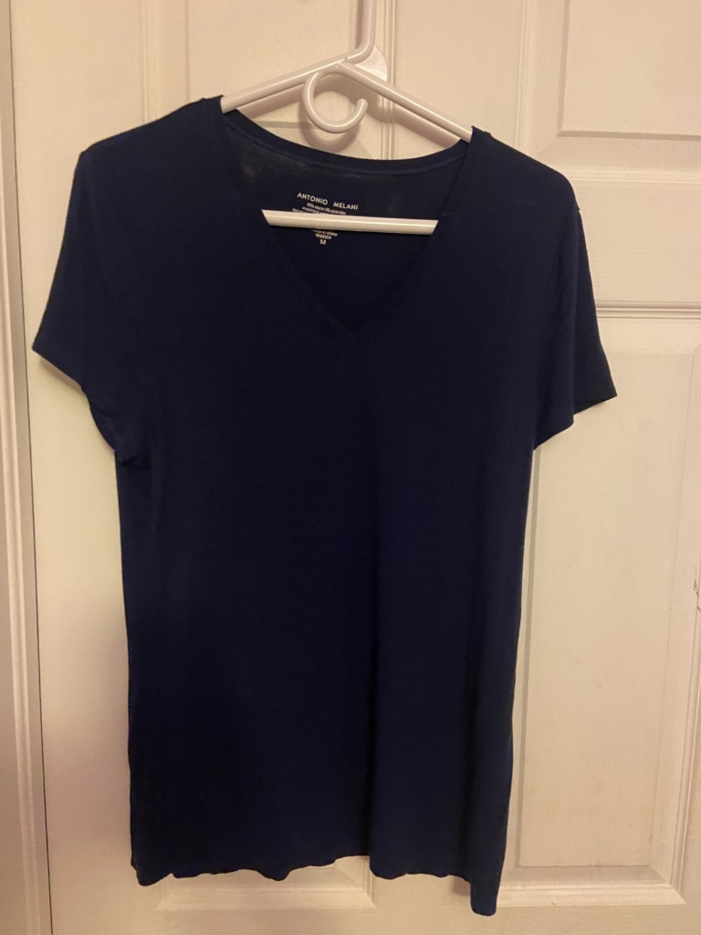 ANTONIO MELANI Navy V-Neck Short Sleeve Tee